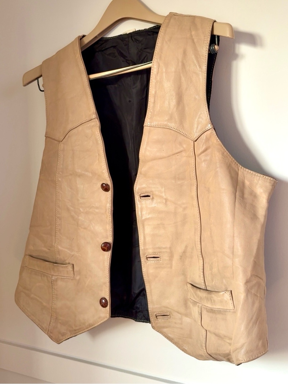 VINTAGE GENUINE LEATHER WESTERN VEST SIZE 46